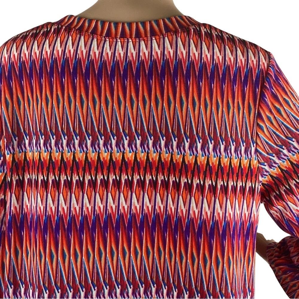 Other Premise Colorful Tunic Top L Red Orange Abstract Chevron Boh Size L / US 10 / IT 46 - 9 Thumbnail