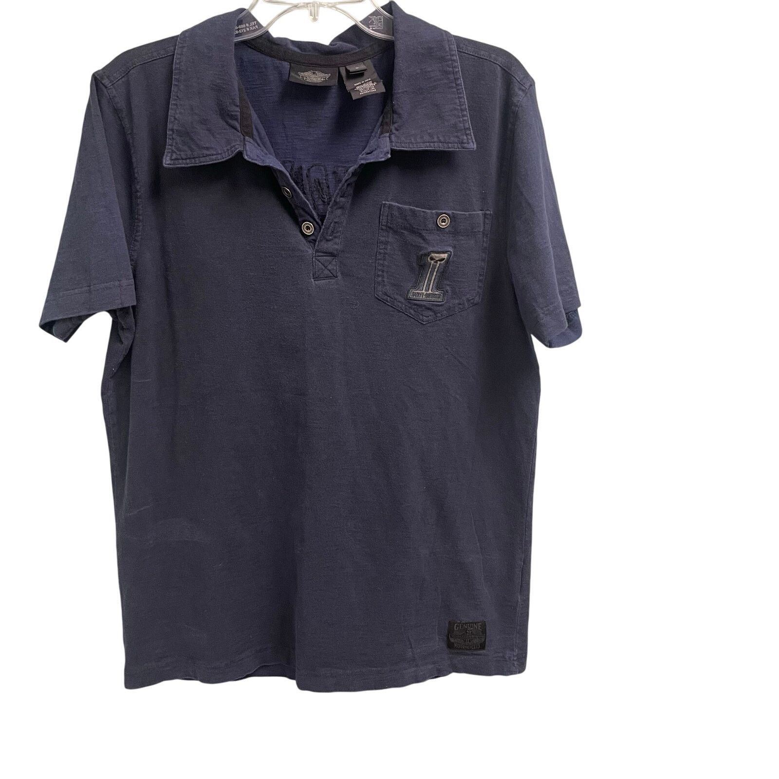 Harley Davidson Harley Davidson Navy Polo Shirt Size Large Motorcycle Biker Size US L / EU 52-54 / 3 - 1 Thumbnail