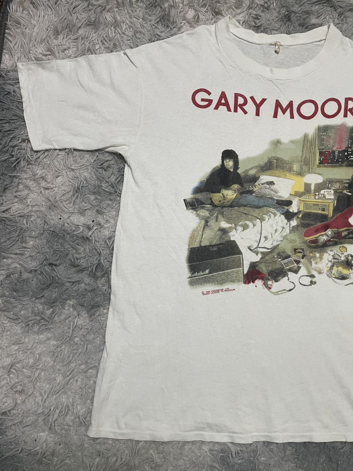 Band Tees 1990 GARY MOORE WITH THE MIDNIGHT BLUES BAND T SHIRT Size US L / EU 52-54 / 3 - 3 Thumbnail