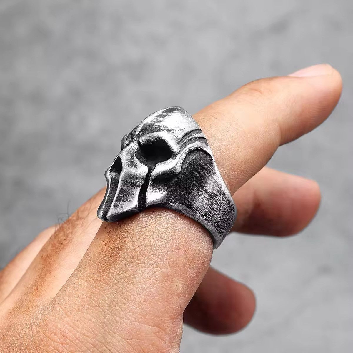 Vintage Stainless Steel Men Rings Spartan Helmet Warrior Size ONE SIZE - 4 Thumbnail
