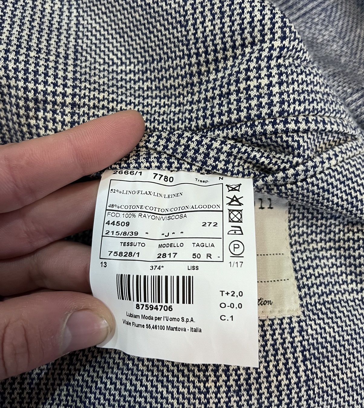 L.B.M. 1911 L.B.M.1911 Men’s Blazer Dandy Jacket Linen Cotton Tailored Size 50R - 7 Thumbnail