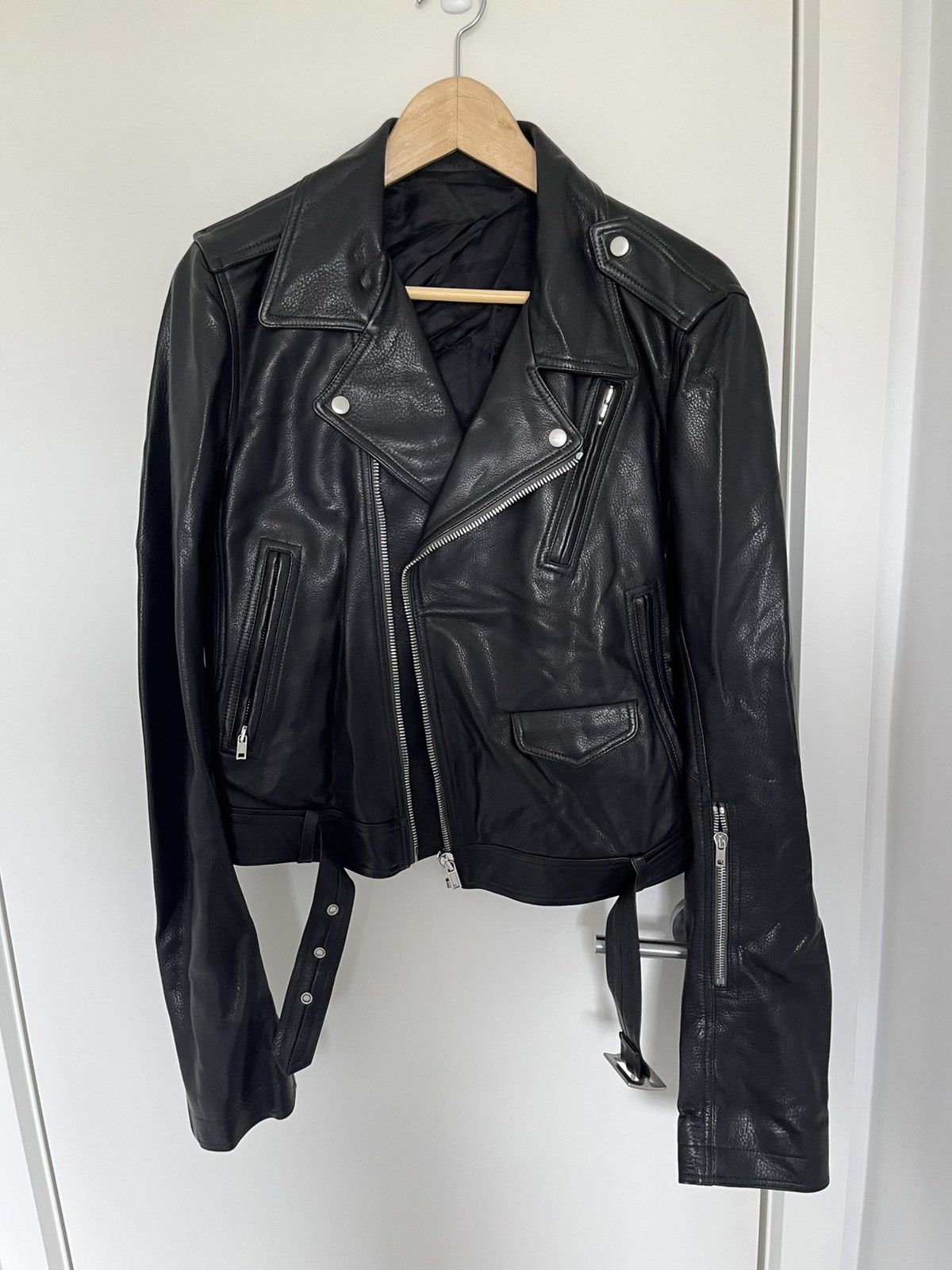 Pre-owned Rick Owens Luke Stooges Leather Jacket In Black