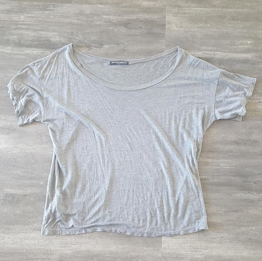 Designer Grey Solid Melville Short Sleeve Size ONE SIZE - 1 Thumbnail
