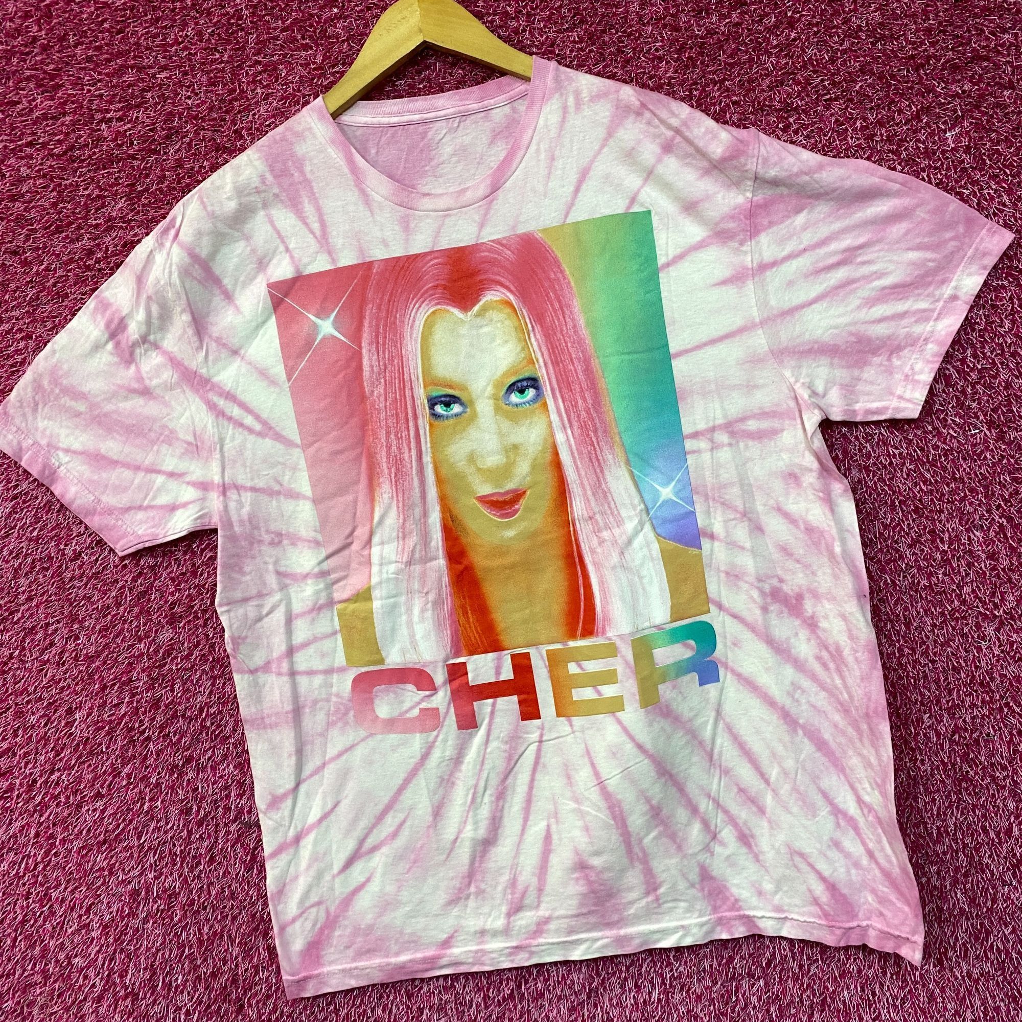 Band Tees Cher Rock & Pop Pink Tie Dye Oversized T-Shirt Medium Size US M / EU 48-50 / 2 - 2 Thumbnail