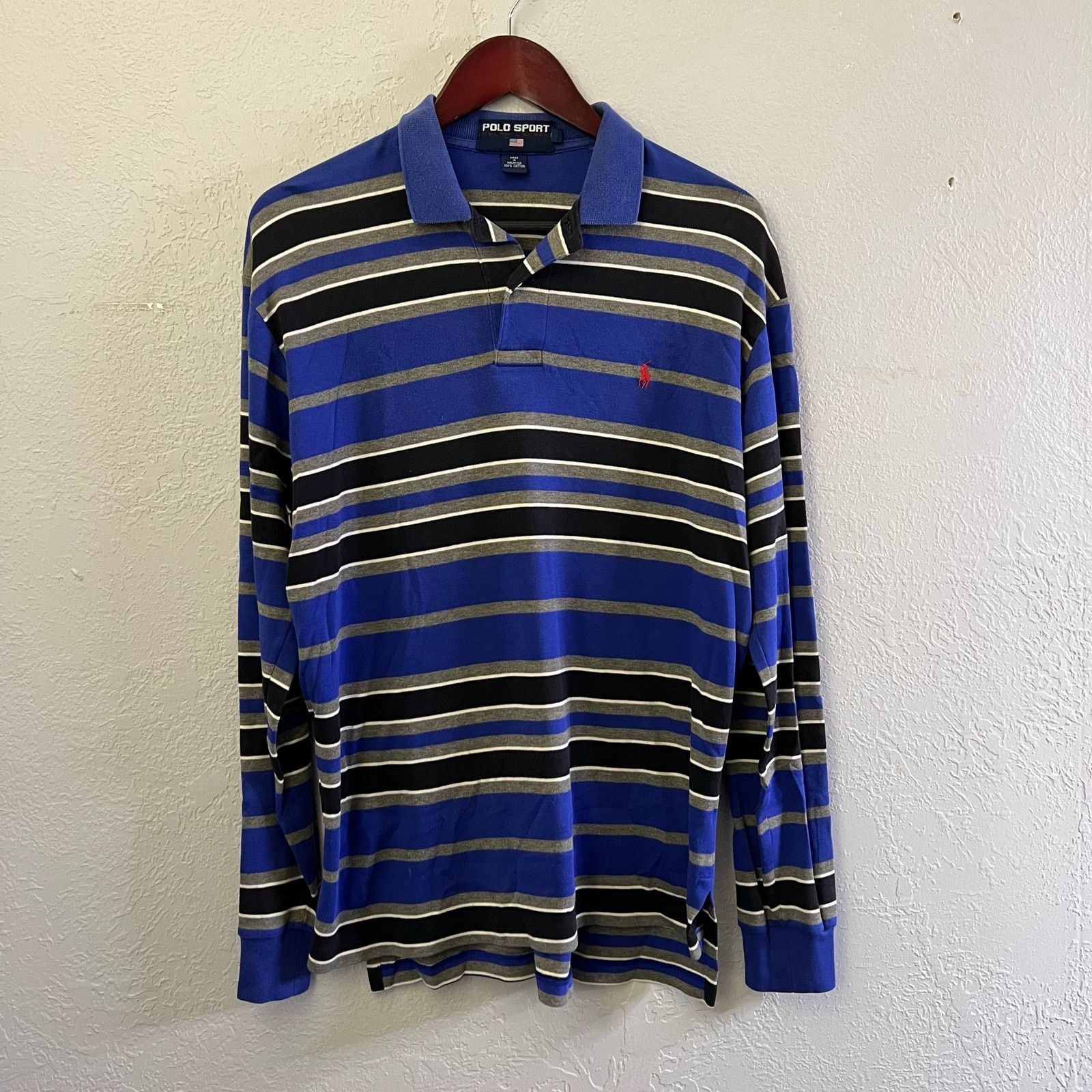 Polo Ralph Lauren Polo Sport by Ralph Lauren striped long-sleeve rugby Sz M Size US M / EU 48-50 / 2 - 2 Thumbnail