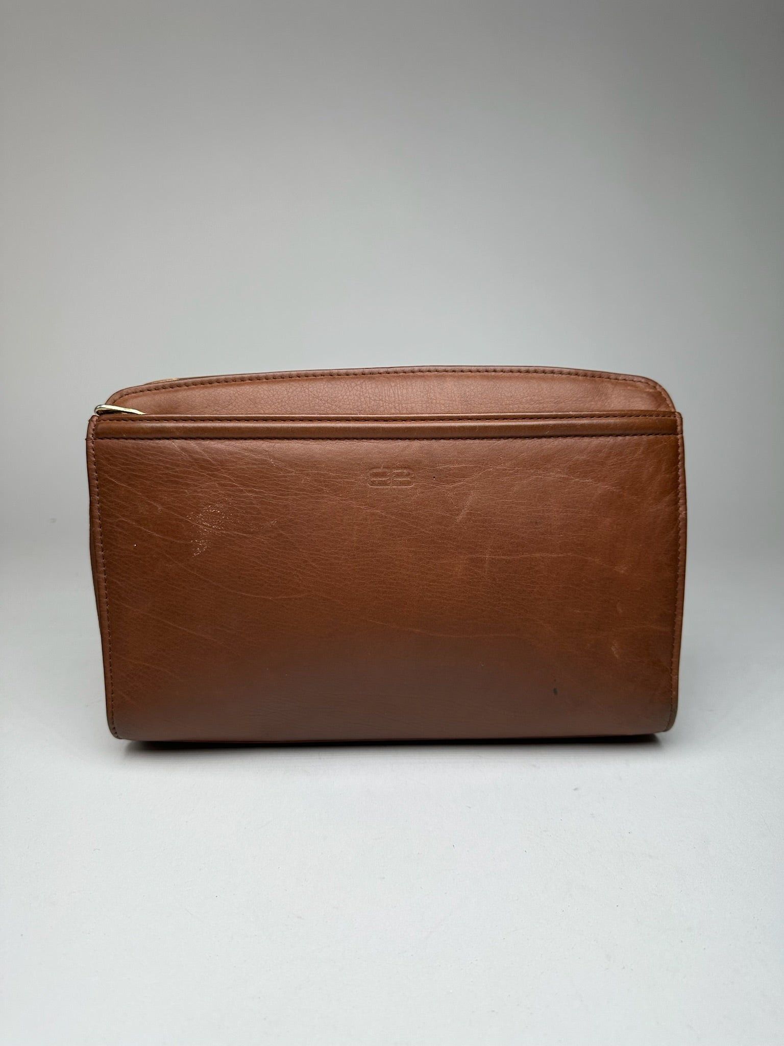 Vintage Leather Clutch/Cosmetic Bag brown