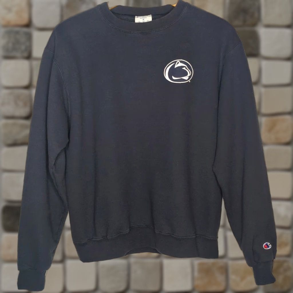 Champion VINTAGE Champion Eco Crew Neck Sweatshirt Navy Penn State Nittany Lions College NCAA College Sweatshirt Men M Navy Crew Neck Pullover Cotton Blend Size US M / EU 48-50 / 2 - 1 Thumbnail