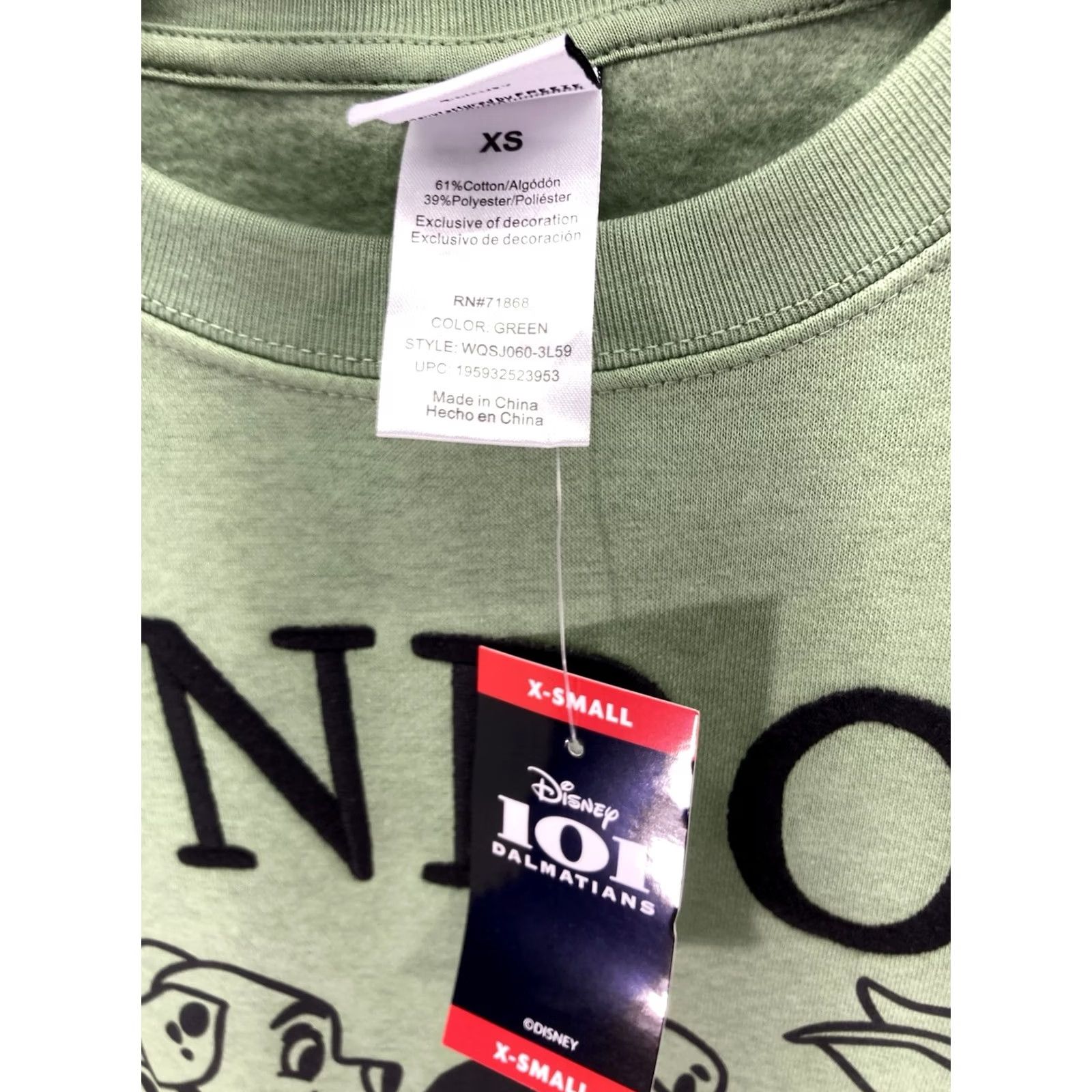 Disney Disney 101 Dalmatians Sweatshirt Women XS Green London England Pullover NWT Shirt Size XS / US 0-2 / IT 36-38 - 7 Thumbnail
