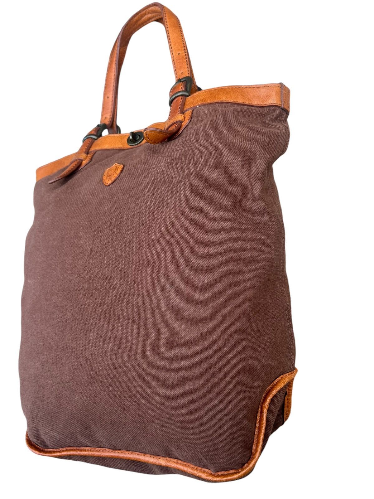 Japanese Brand × Leather Vintage Stranuovo X Ace Leather Cavas Tote Bag Size ONE SIZE - 7 Thumbnail