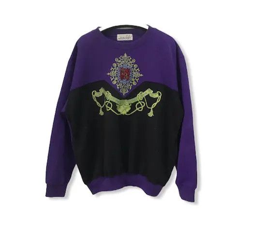 Vintage Vintage Sanko Life Purple Pullover Sweatshirts Size US L / EU 52-54 / 3 - 1 Thumbnail