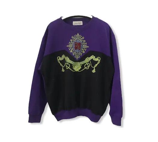 image of Vintage Sanko Life Purple Pullover Sweatshirts, Men's (Size Large)