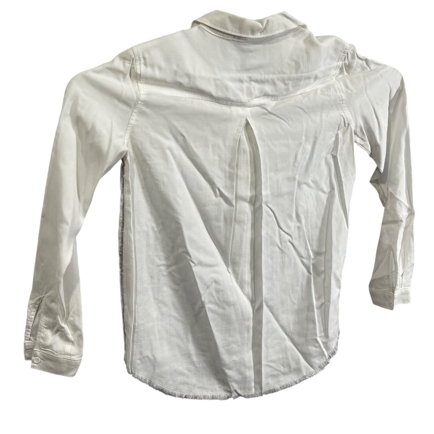 Other Cloth & Stone XS White Tencel Button-Down Shirt W/ Frayed He Size US XS / EU 42 / 0 - 2 Thumbnail