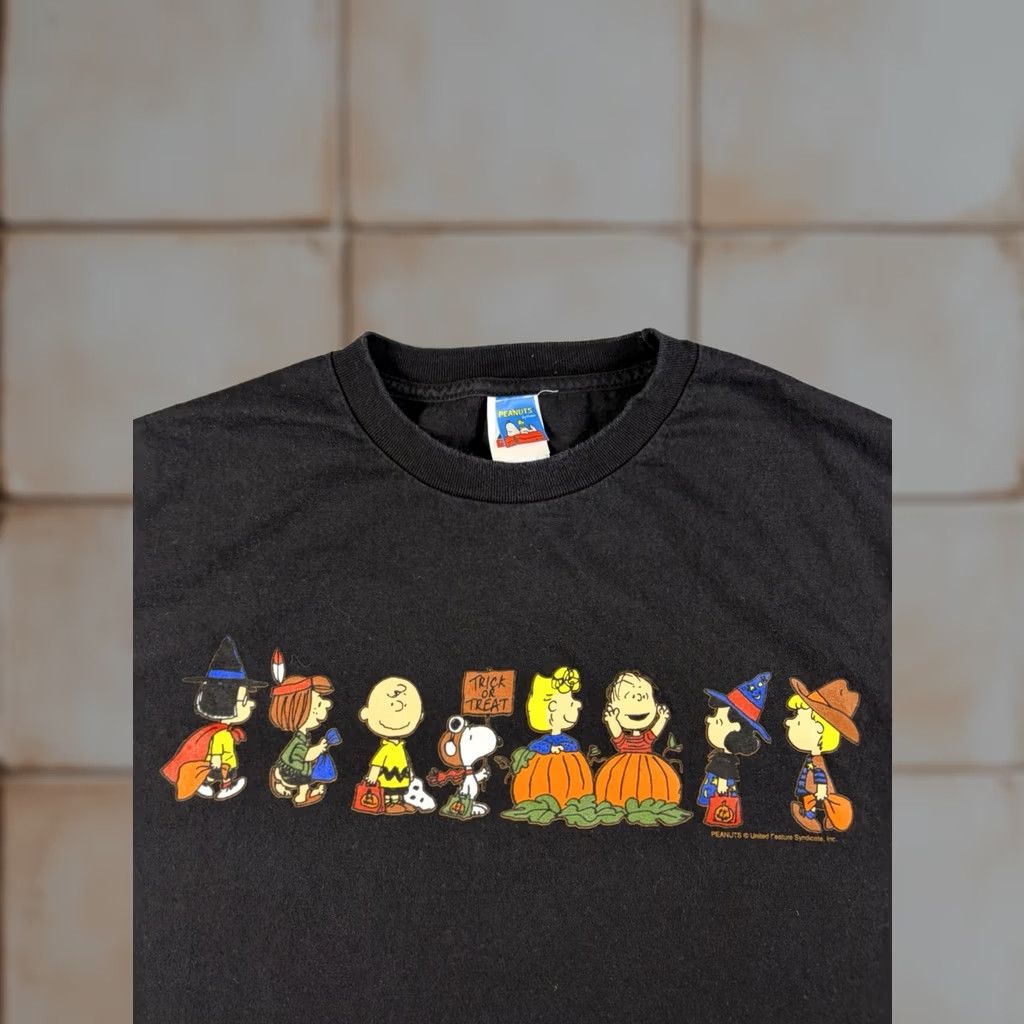 Peanuts VINTAGE Snoopy Peanuts T Shirt Mens L Black Halloween Crew Neck Short Sleeve (Regular) Cotton Size US L / EU 52-54 / 3 - 1 Thumbnail