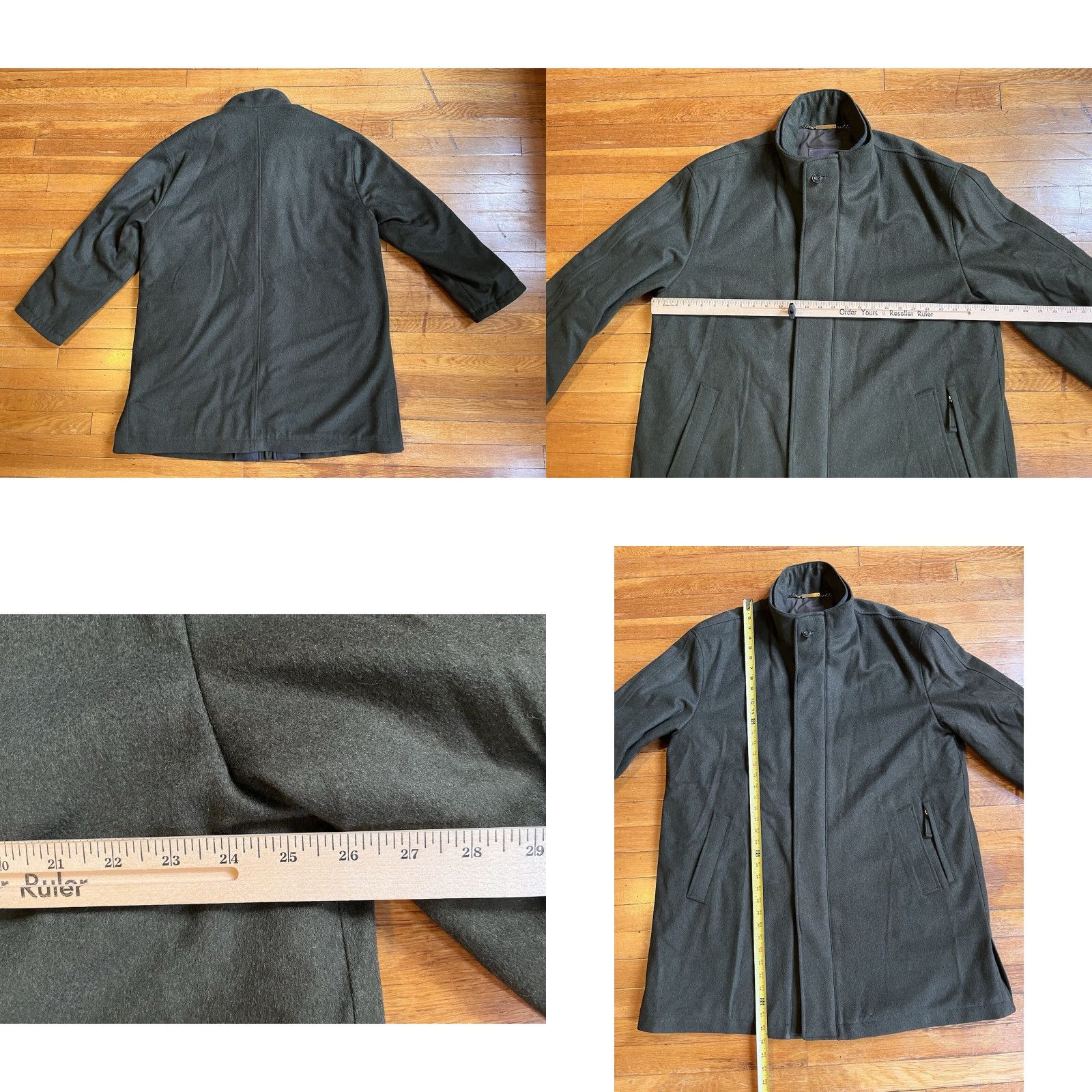 Paul Stuart VINTAGE Paul Stuart Arthur Outlast Car Coat Men’s Large Green Wool Cashmere Size US L / EU 52-54 / 3 - 9 Thumbnail