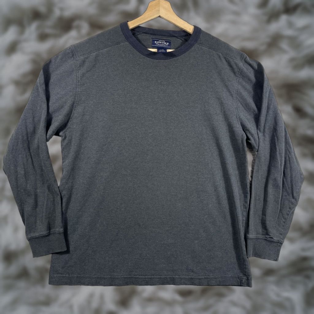 Vintage VINTAGE Sonoma T-Shirt Mens Large Black Long Sleeve Y2K Grunge Faded Classic Cobain Size US L / EU 52-54 / 3 - 1 Thumbnail