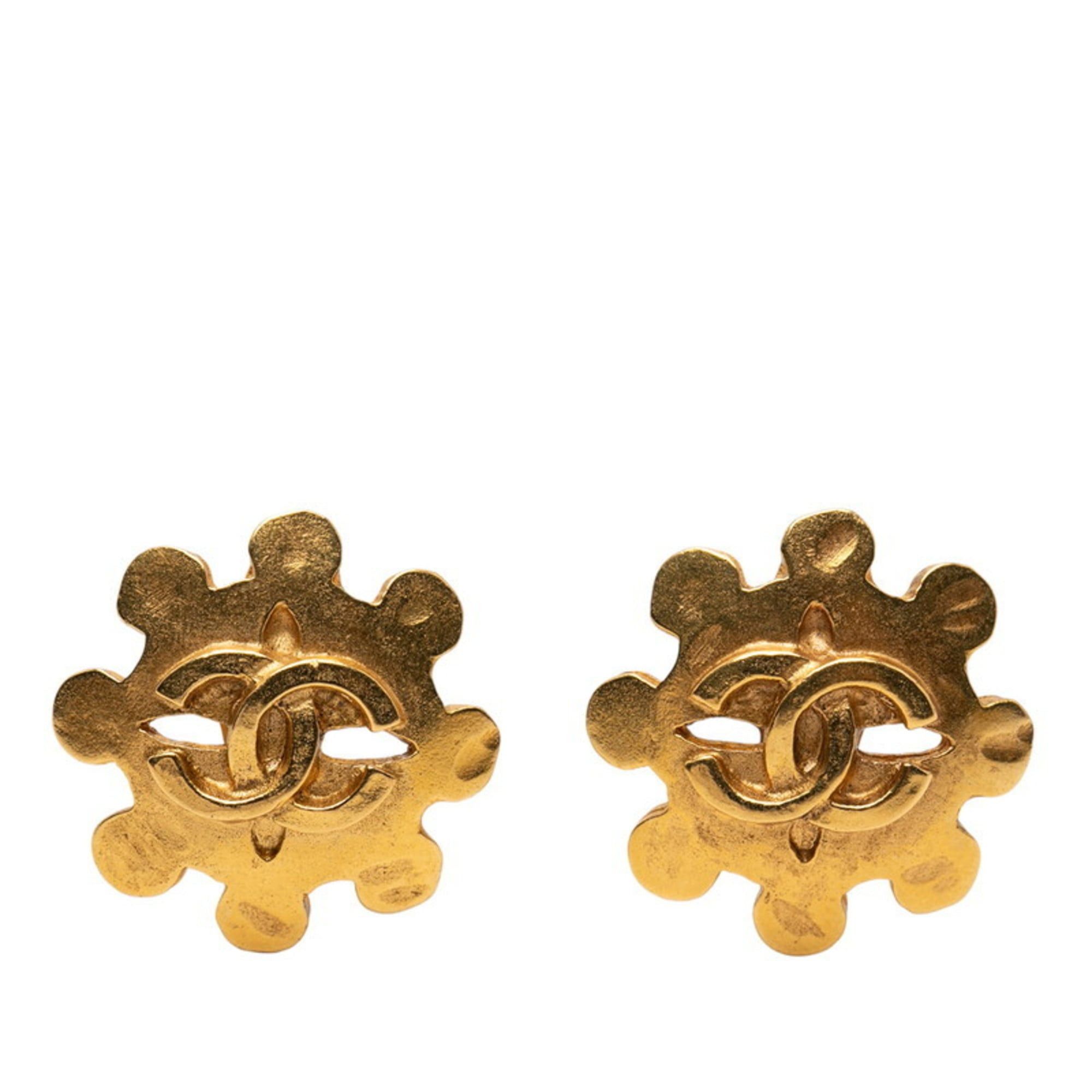 Chanel CHANEL Coco Mark Vintage Earrings, Gold Plated, Women's Size ONE SIZE - 1 Thumbnail