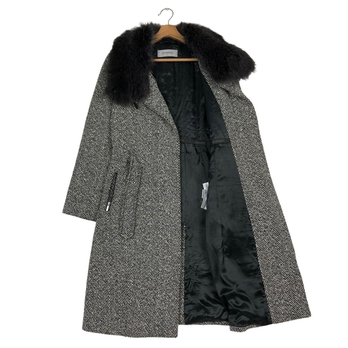 Vintage 🔥VINTAGE LONG JACKET WOOL SPORTMAX ITALY MINK FUR COLLAR Size M / US 6-8 / IT 42-44 - 14 Thumbnail