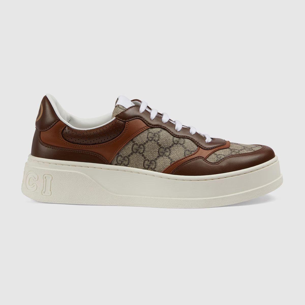 GUCCI｜SNEAKERS (669582 UPGB0 4273) GUCCI GG Sneakers LEATHER men SIZE 8 US Style ‎669582 UPGB0