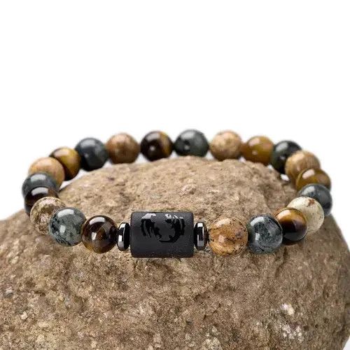 High Sport × Jewelry 8MM Gemstone Black Pisces Zodiak Bead Bravelet Size ONE SIZE - 4 Thumbnail
