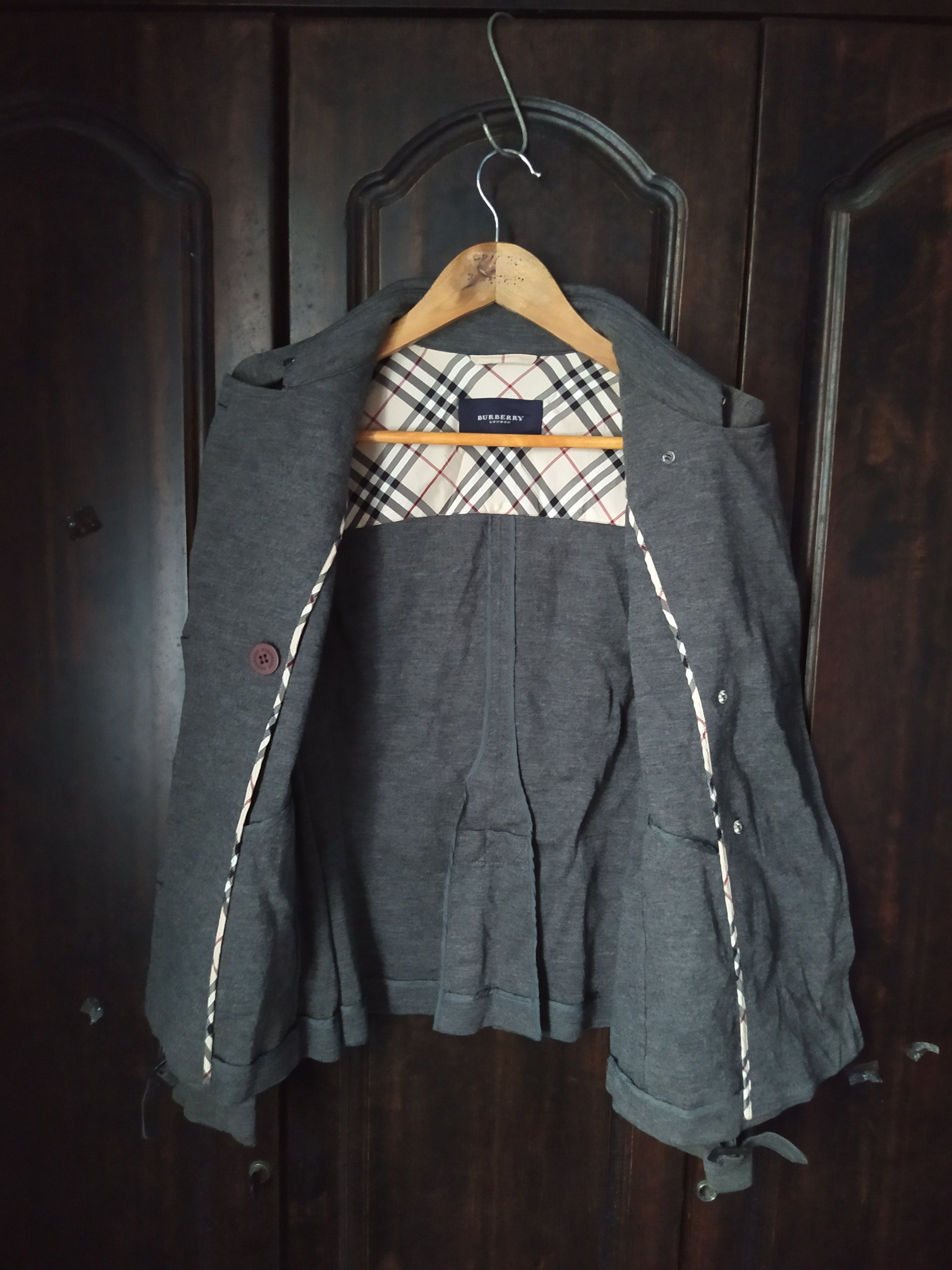 Burberry Burberry London Blue Label Wool Pea Coat Grey Size L / US 10 / IT 46 - 7 Thumbnail