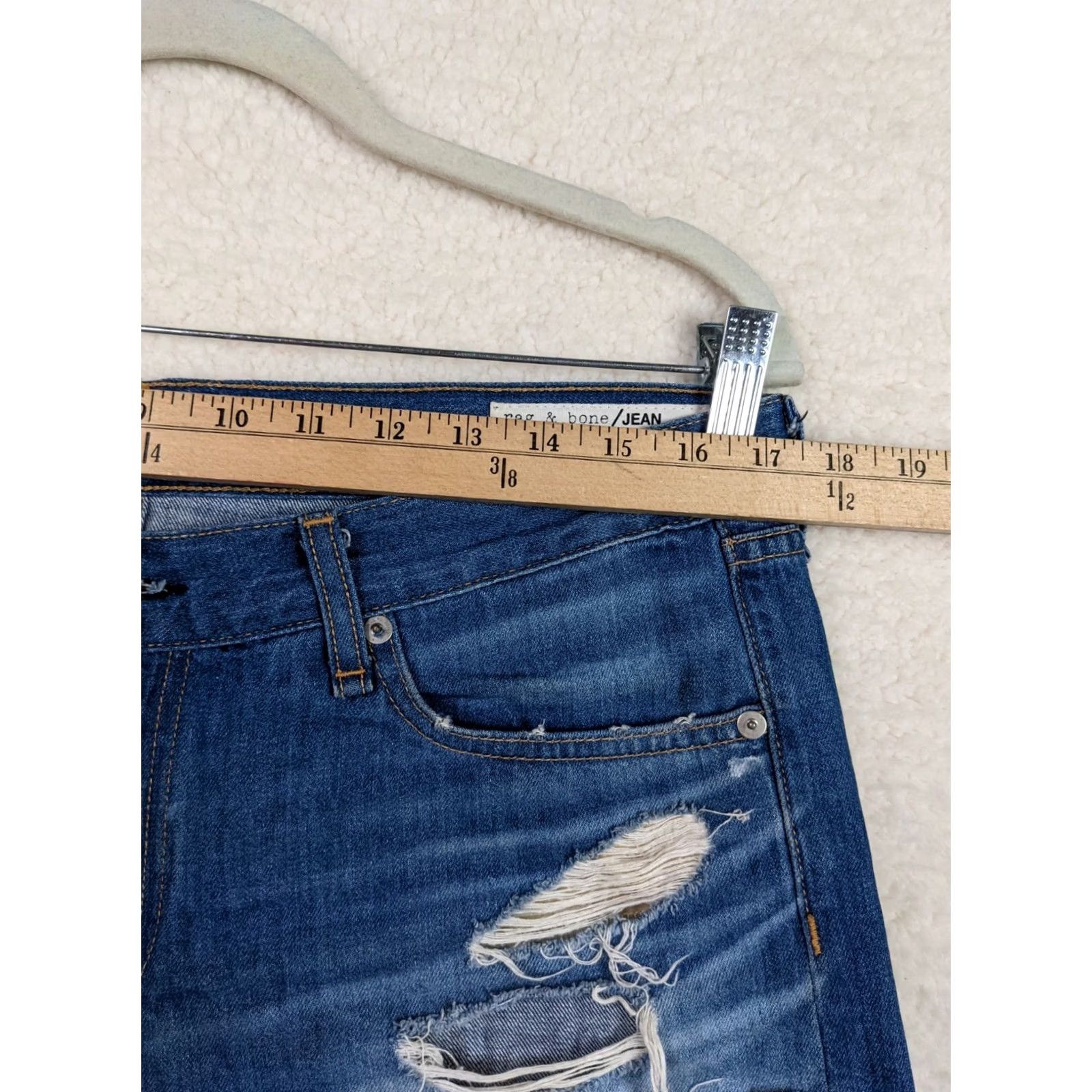 Rag & Bone Rag & Bone Denim Cutoff Shorts Distressed Freeport Med Wash Womens Size 29 - Excellent Condition Size 29" - 4 Thumbnail