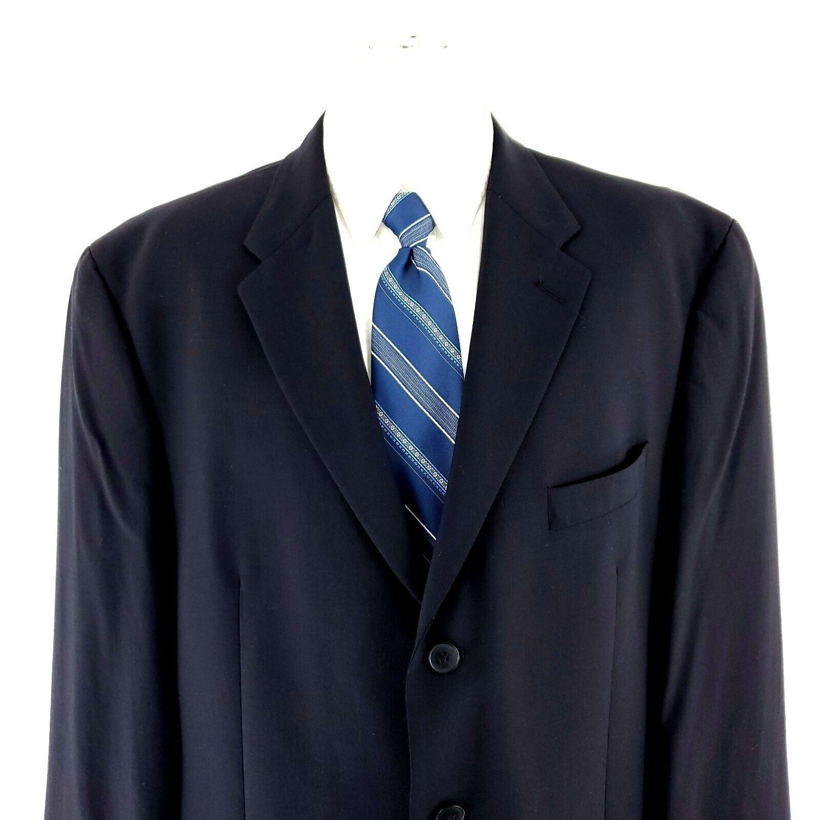 Ralph Lauren Ralph Lauren Wool 3 Button Blazer 46L Blue Solid Size 46L - 1 Thumbnail