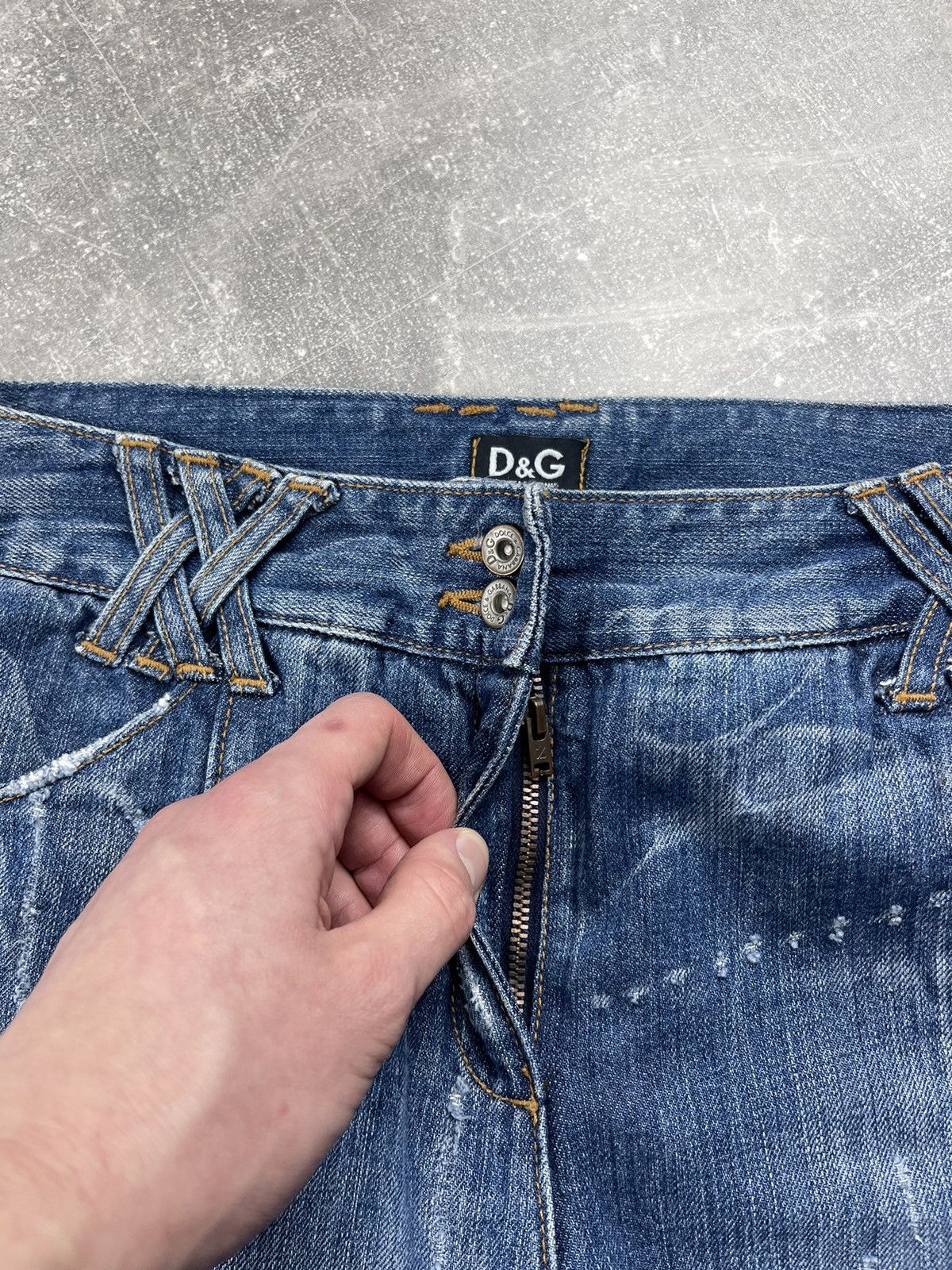 Dolce & Gabbana Dolce & Gabbana Distressed Flared Jeans Y2K Designer Denim Size 32" / US 10 / IT 46 - 10 Thumbnail