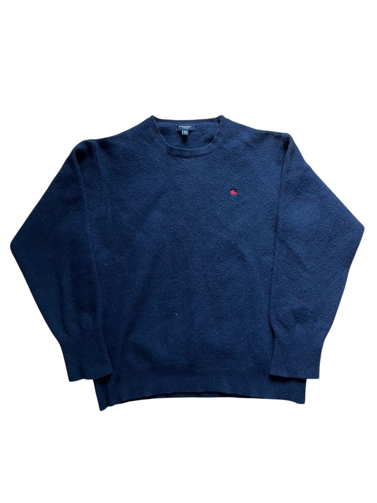 Burberry × Vintage Vintage burberry navy wool knit luxury designer rare cropped Size US M / EU 48-50 / 2 - 1 Thumbnail