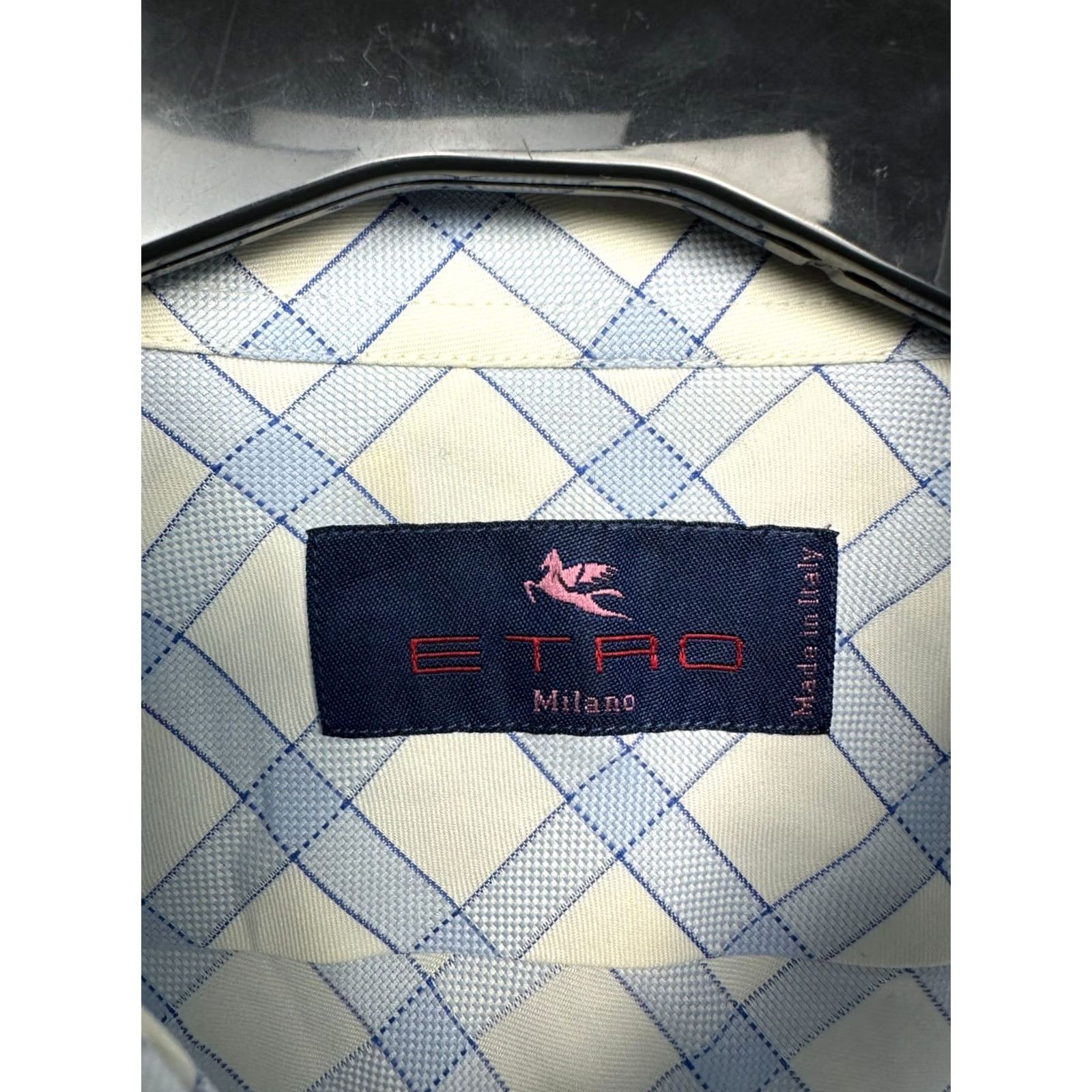 Etro ETRO Milano Mens Long Sleeve Shirt XL Blue Cotton Button-Up Shirt Mens XL Blue ETRO Milano Long Sleeve Shirt XL - Men Size US XL / EU 56 / 4 - 3 Thumbnail