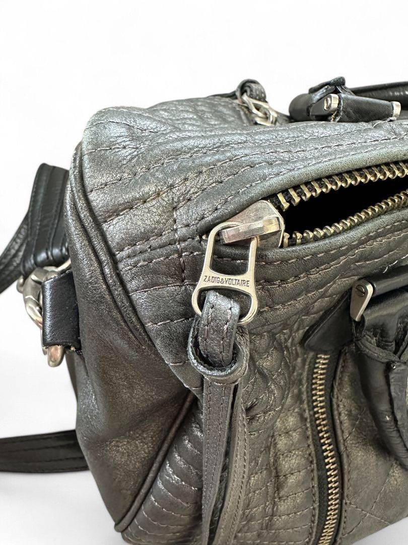 Zadig & Voltaire Zadig & Voltaire - Sunny Bubble V2 Gunmetal Leather Handbag Size ONE SIZE - 4 Thumbnail