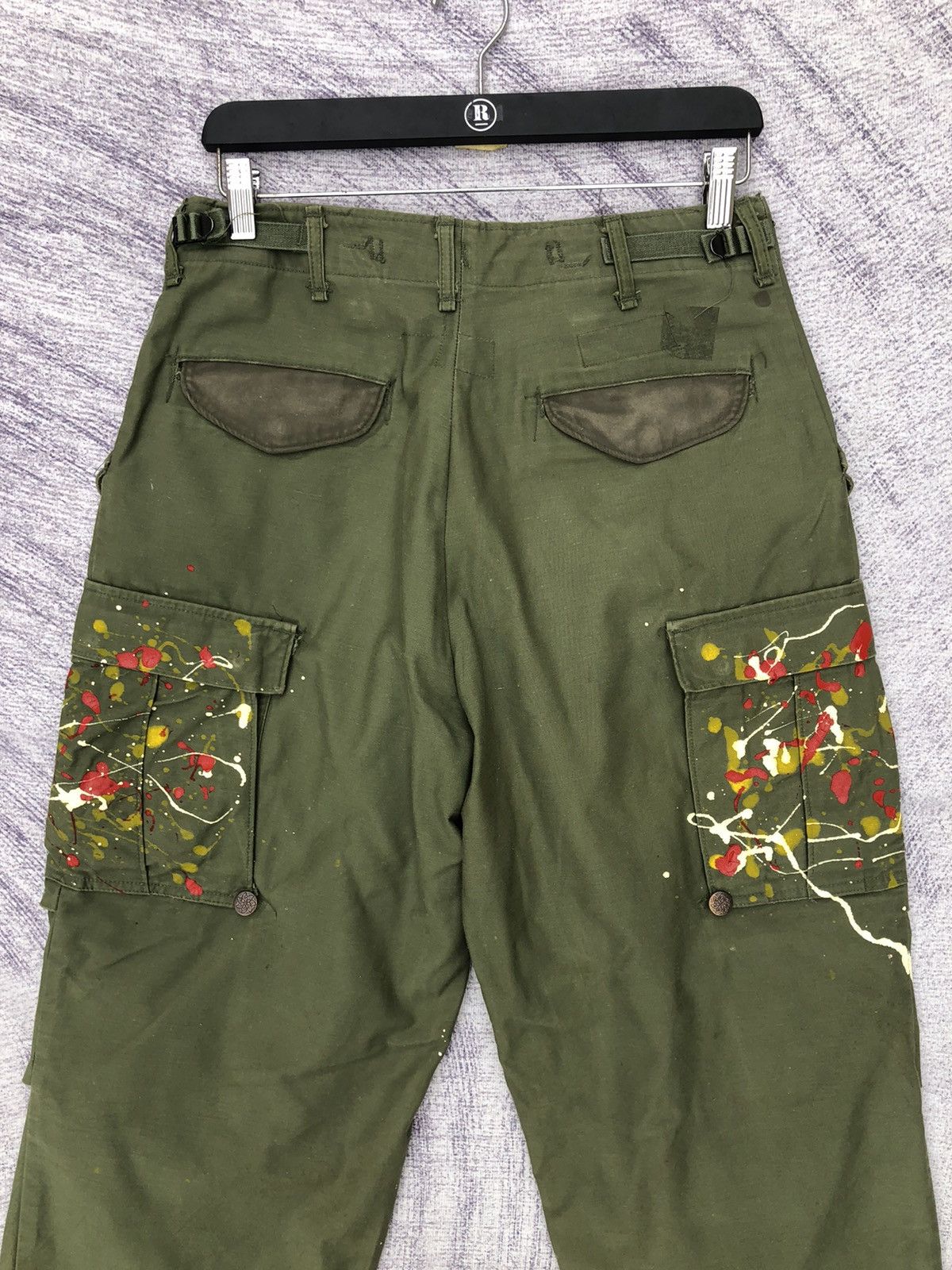 Designer × Vintage Very Rare Cargo Pants Art Colour Paint W30 x L37 Size US 30 / EU 46 - 15 Thumbnail