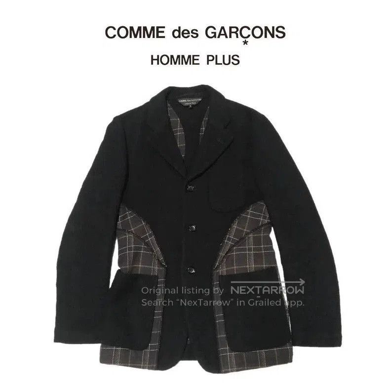 CDG Wool Blend Paneled Blazer Jacket.