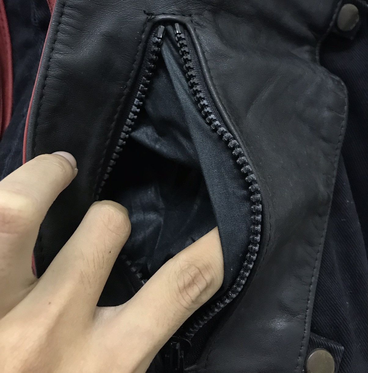 Leather Vintage Japanese Brand Leather Denim Jacket Size US L / EU 52-54 / 3 - 7 Thumbnail