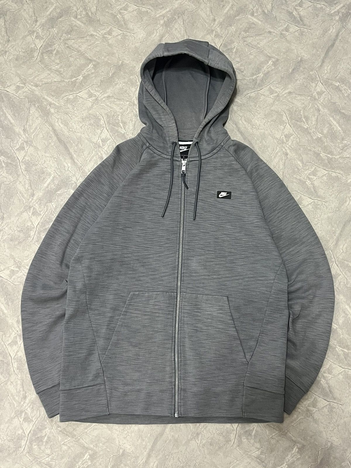 Nike Nike Grey Zip Hoodie Vintage Basic Y2K Embroidery Size US S / EU 44-46 / 1 - 1 Thumbnail