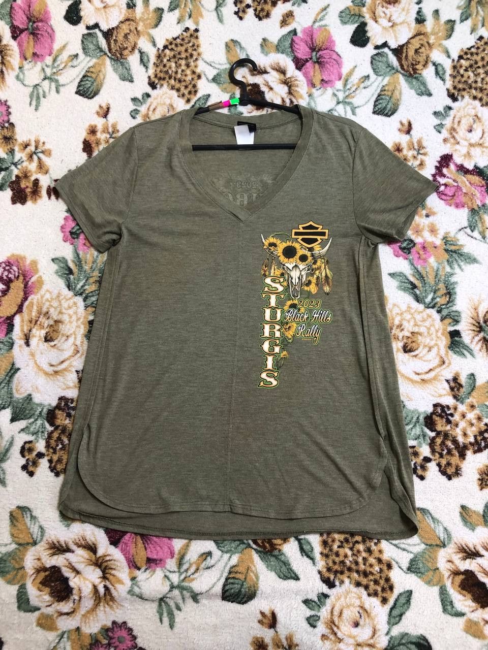 Harley Davidson Harley Davidson Shirt Womens Green Tee Biker Moto Size M / US 6-8 / IT 42-44 - 14 Thumbnail