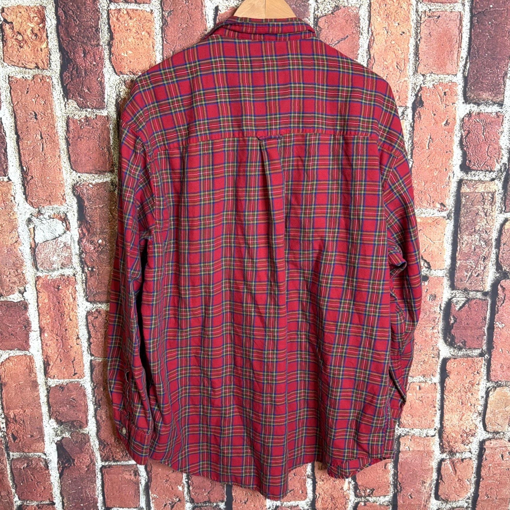 Chaps VINTAGE Chaps Ralph Lauren Shirt Button-Up Men XL Red Plaid Pocket Long Sleeve Button-Down Collar Size US XL / EU 56 / 4 - 3 Thumbnail