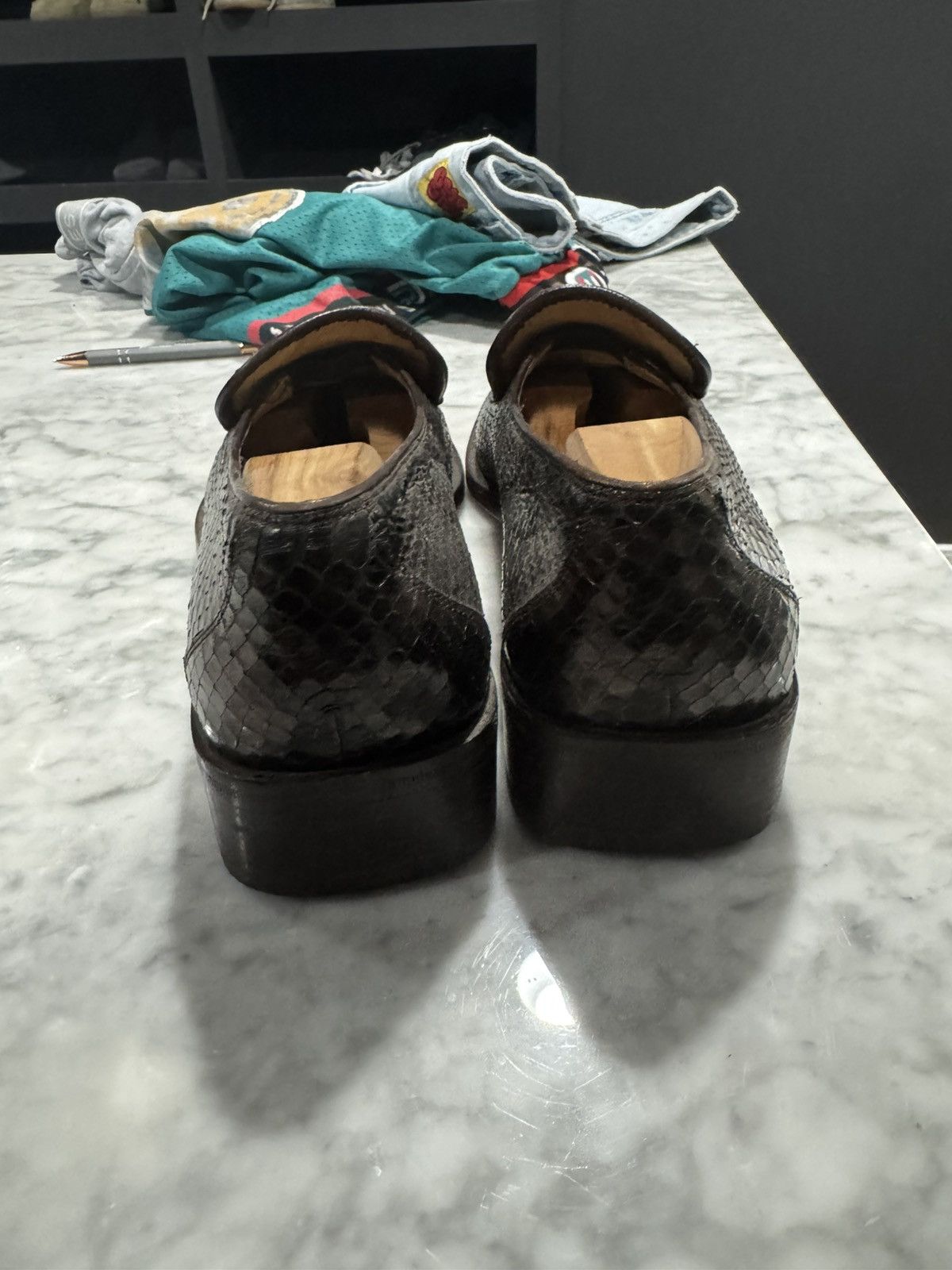 Gucci Gucci Runway Vintage Python Skin Loafers- Brown Iridescent Size US 11.5 / EU 44-45 - 3 Thumbnail