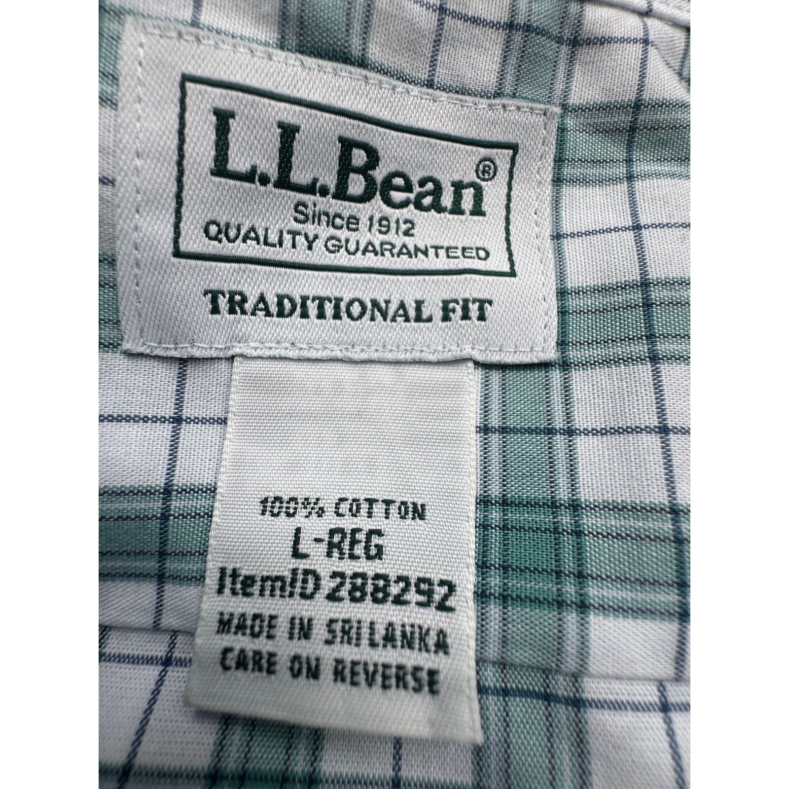 L.L. Bean 100 Percent Cotton L.L.Bean Green Plaid Button Down Shirt L Size US L / EU 52-54 / 3 - 3 Thumbnail