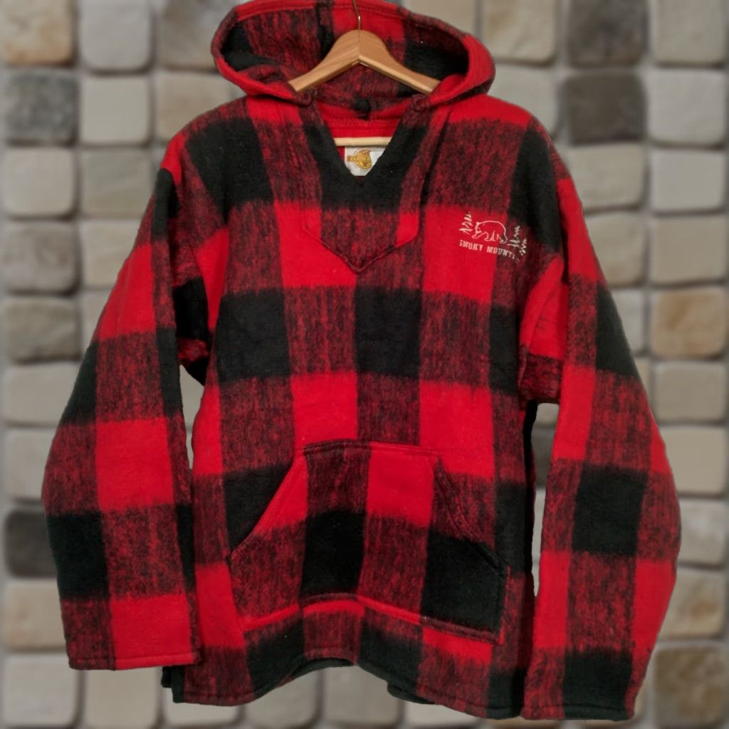 Vintage Earth Ragz Smoky Mountains Jacket Women M Red Buffalo Plaid Fleece Hoodie Embroidered Outdoor Size M / US 6-8 / IT 42-44 - 1 Thumbnail