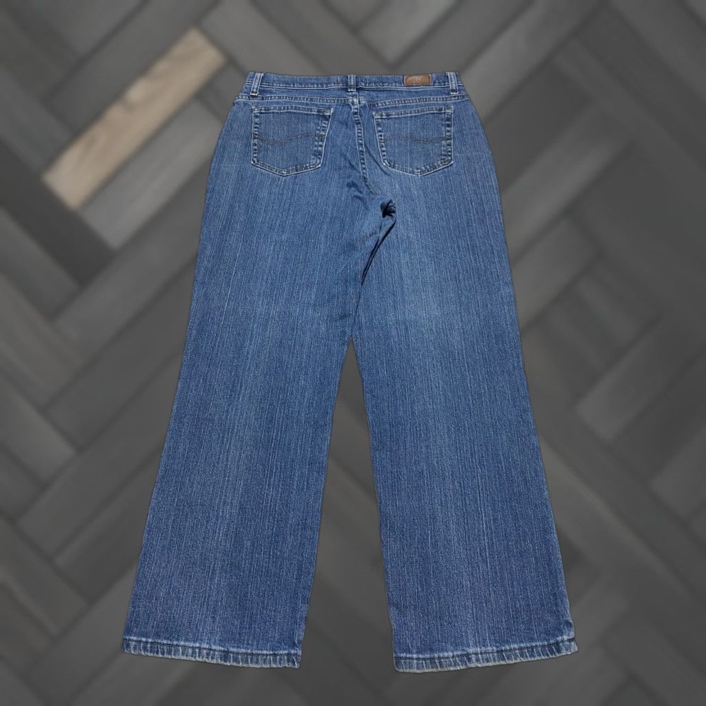 Lee Lee Women's Jeans Straight 14 Short Blue Relaxed Stretch Denim 5-Pocket Regular Rise High 90s Size 24" / US 00 / IT 34 - 1 Thumbnail