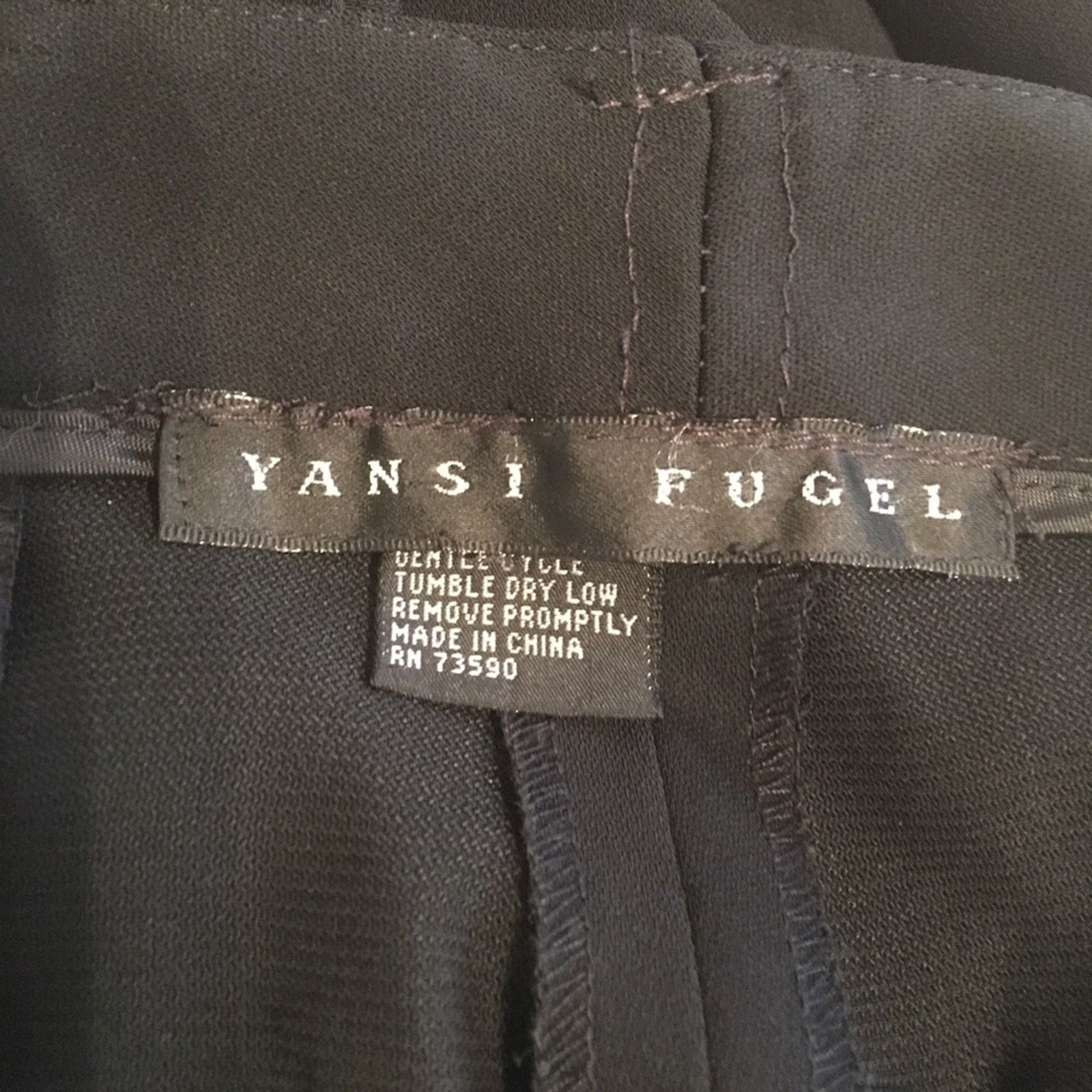 Vintage Yansi Fugel black wide leg cropped pant 12 Size 34" / US 12 / IT 48 - 9 Thumbnail