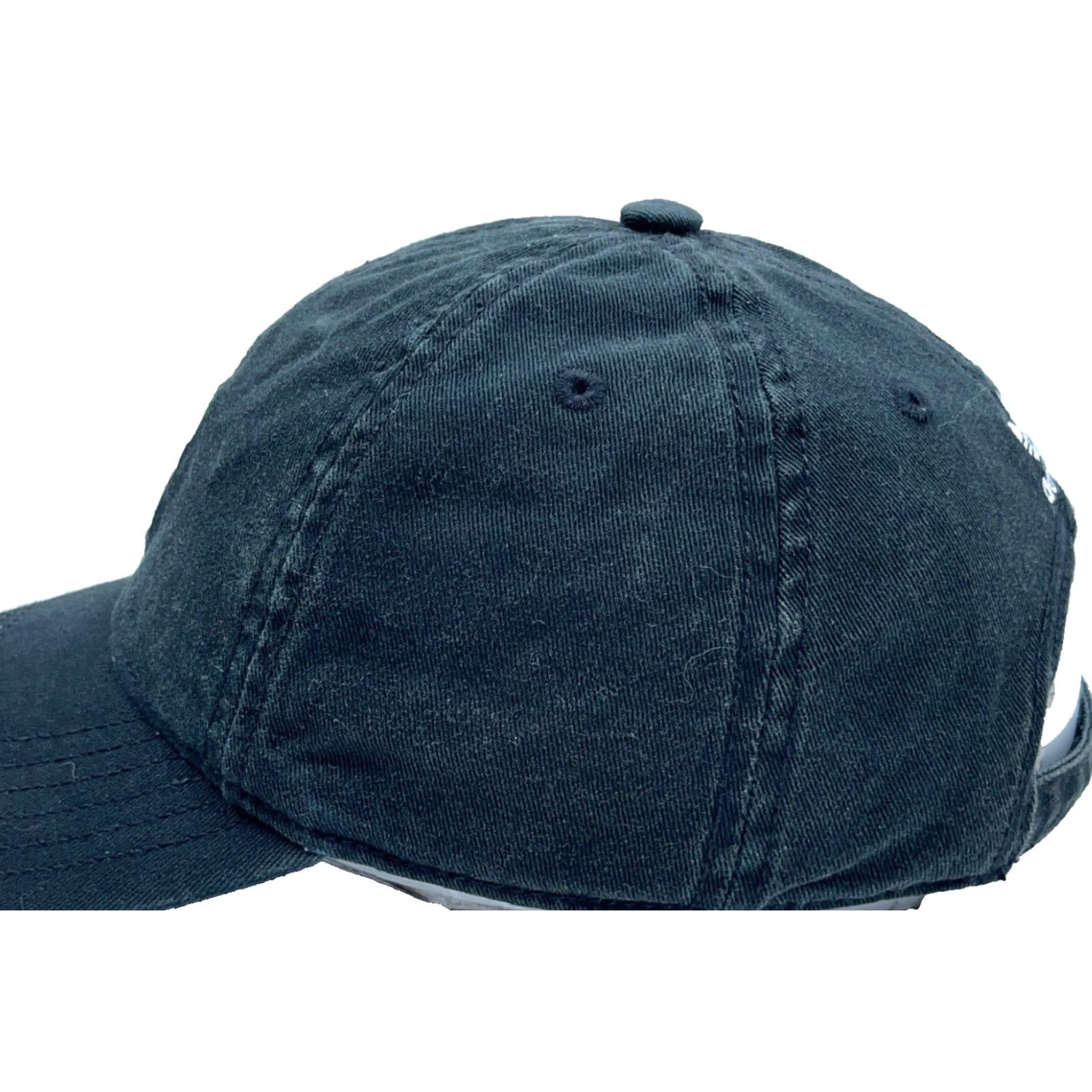 Adidas Adidas Hat Cap Strap Back Black White Baseball Dad Spell Out Trefoil Logo Faded Size ONE SIZE - 4 Thumbnail