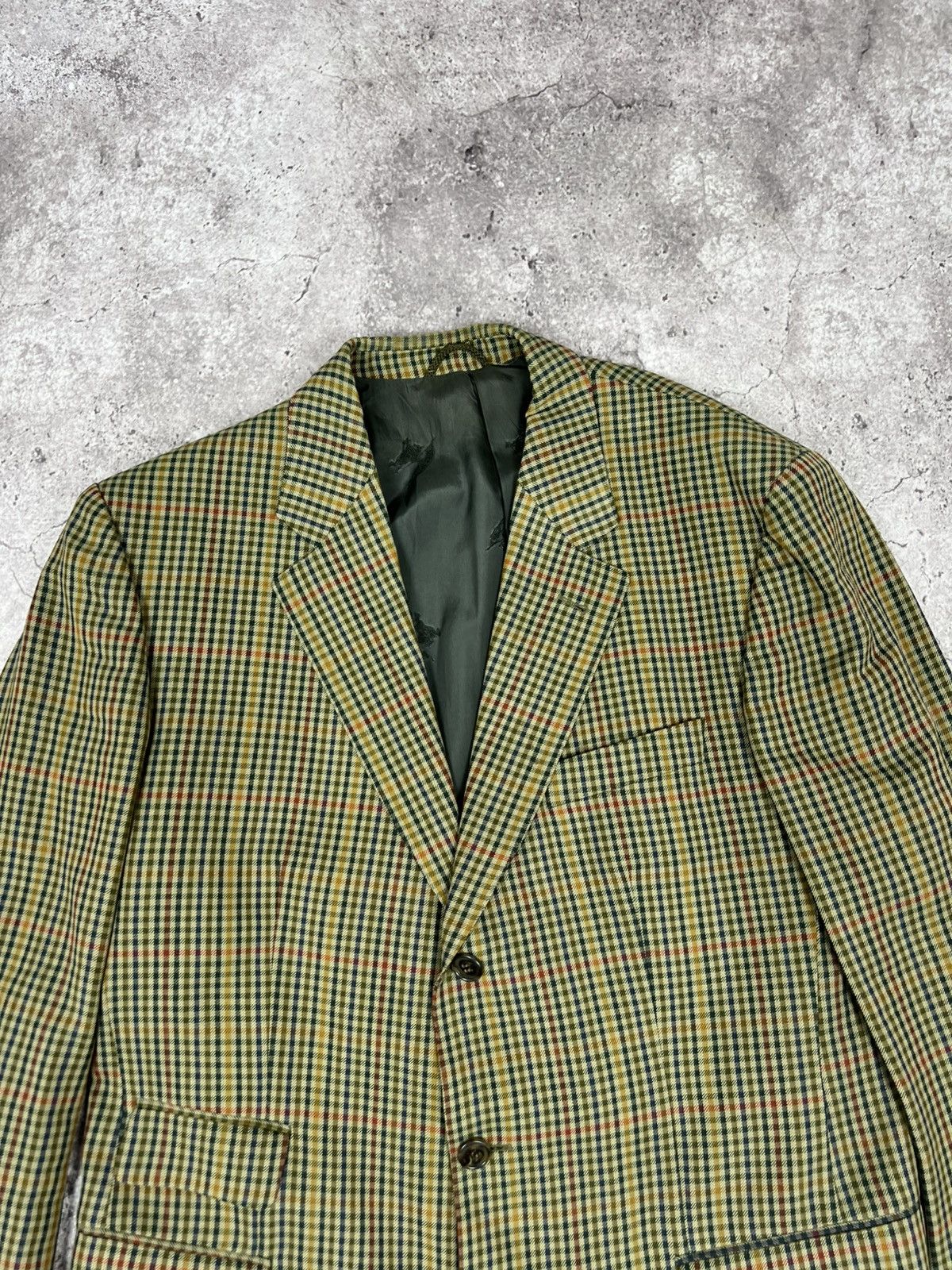 Burberry Vintage Burberrys Wool Blazer Jacket Lining Monogram Size 50R - 4 Thumbnail