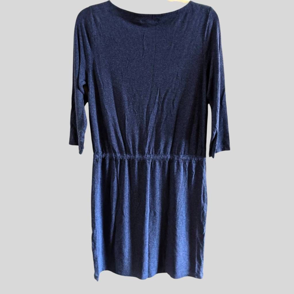 L.L. Bean L.L. BEAN Women's Blue Knit Dress Size Small 3/4 Sleeve V-Ne Size S / US 4 / IT 40 - 2 Thumbnail