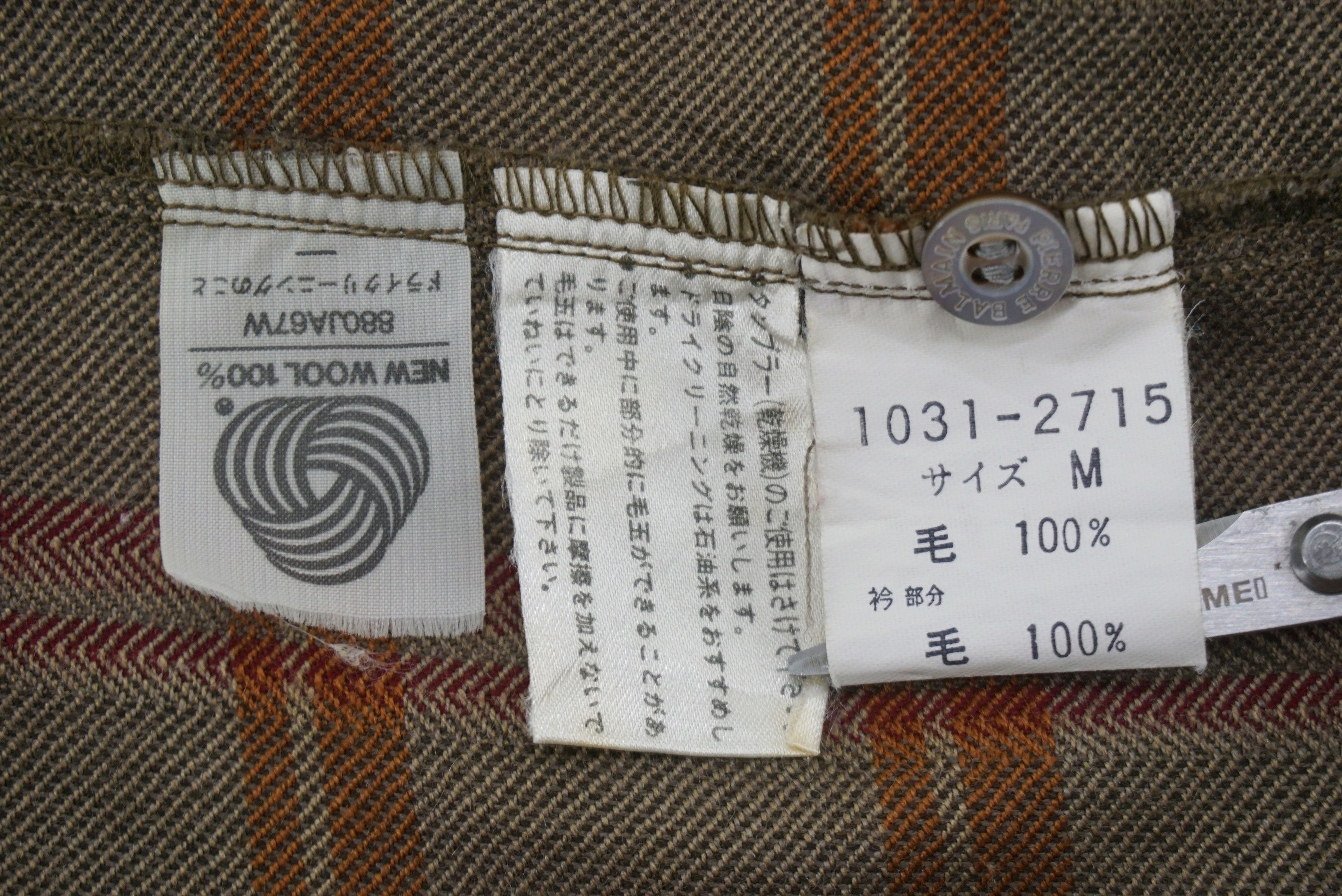 Pierre Balmain Vintage Plaid Wool Button Down Shirt Made in Japan Size US M / EU 48-50 / 2 - 12 Thumbnail