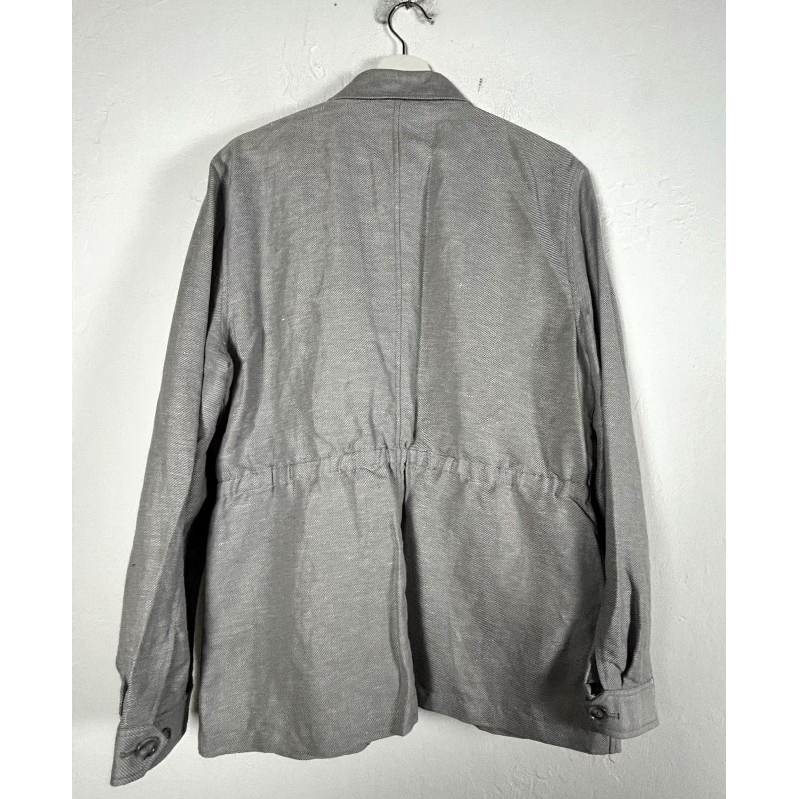Stafford Stafford Men's Gray Twill Button Front Shirt Long Sleeve Linen Blend Large NWT Size US L / EU 52-54 / 3 - 2 Thumbnail