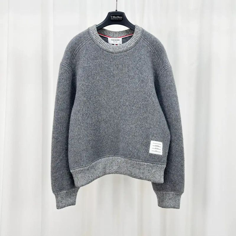 Thom Browne Thom Browne Gray Cashmere Striped Sweatshirt 0089 Size US S / EU 44-46 / 1 - 1 Thumbnail