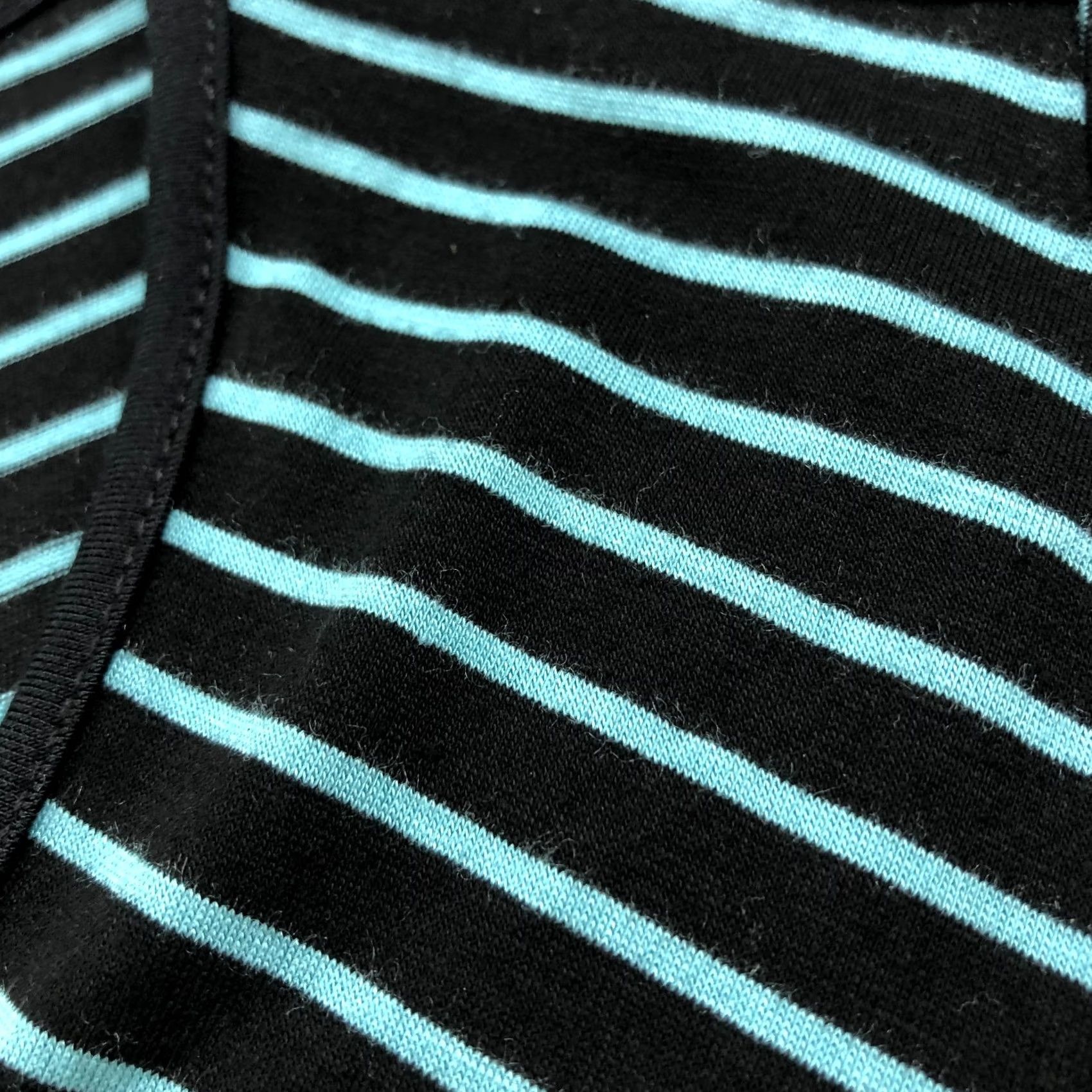 Vintage Comfy USA Shirt Womens Tunic Pullover Striped Black Blue Medium Size M Casual Distinctive Rounded Neck, Long Sleeve, Stretch Top Size M / US 6-8 / IT 42-44 - 7 Thumbnail