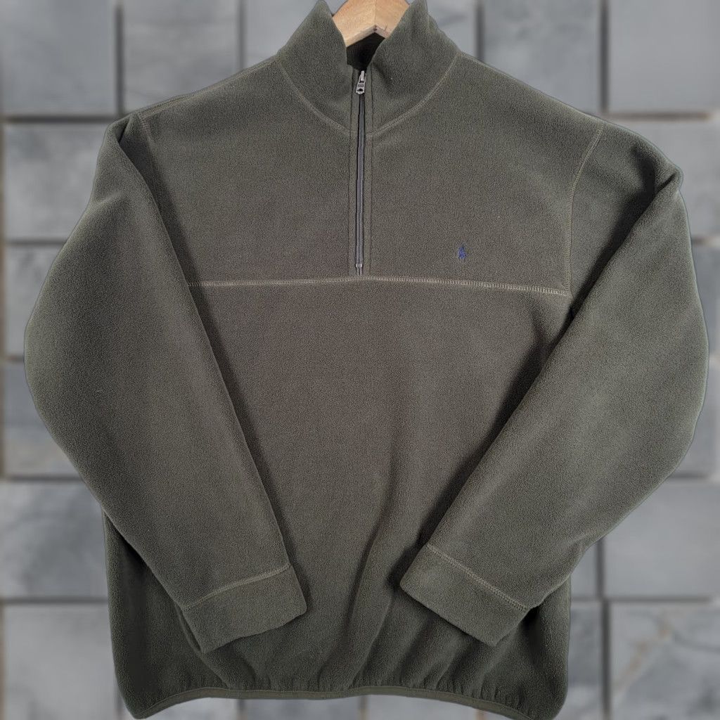 Ralph Lauren VINTAGE Polo Ralph Lauren 1/4 zip Sweater Size Large Mens Green Pullover 1/4 Zip Winter Fall Spring Size US L / EU 52-54 / 3 - 1 Thumbnail