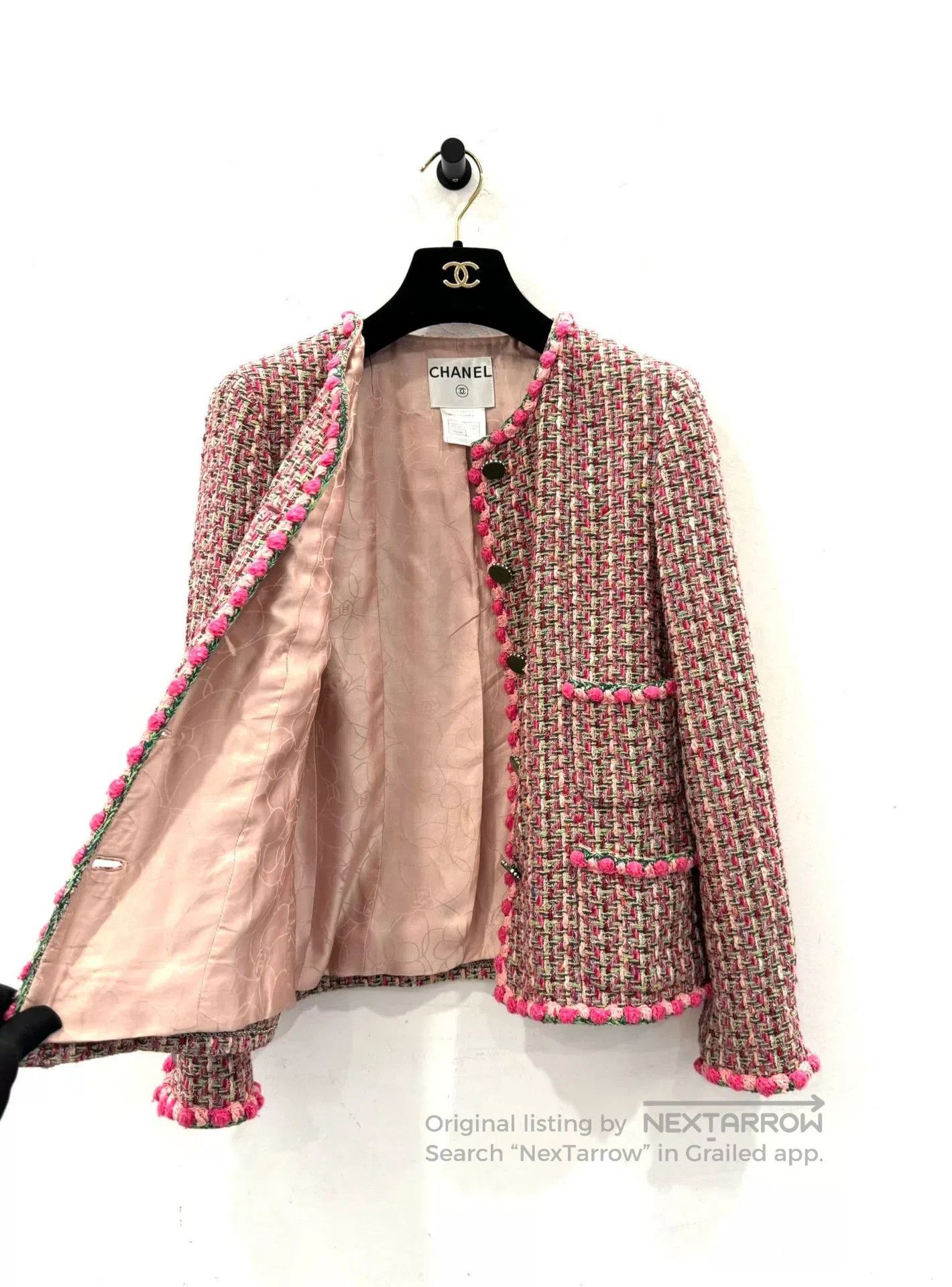 Chanel Chanel Pink Tweed Woven Jacket. Size XXS / US 00 / IT 34 - 5 Thumbnail